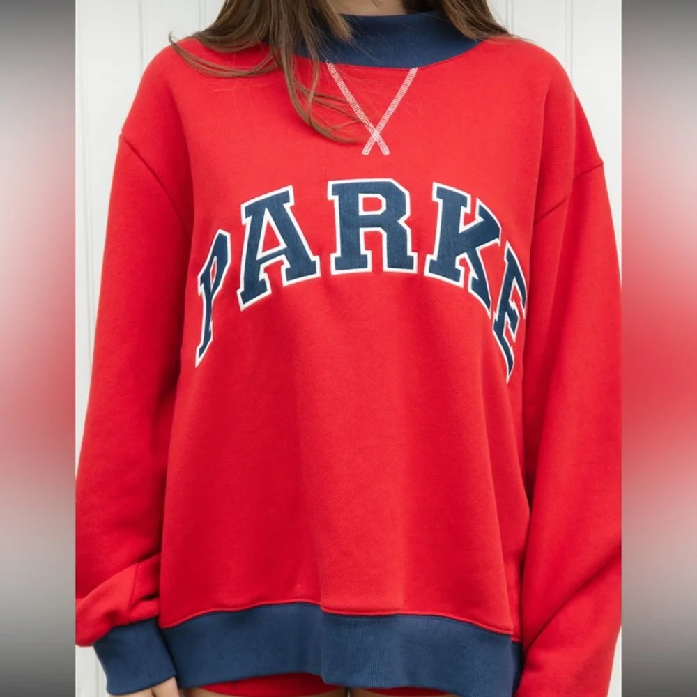 Parke Red and Blue Women's Sweater - Picture 1 of 5